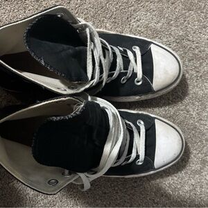 Converse Black and White Platform High-Top Sneakers